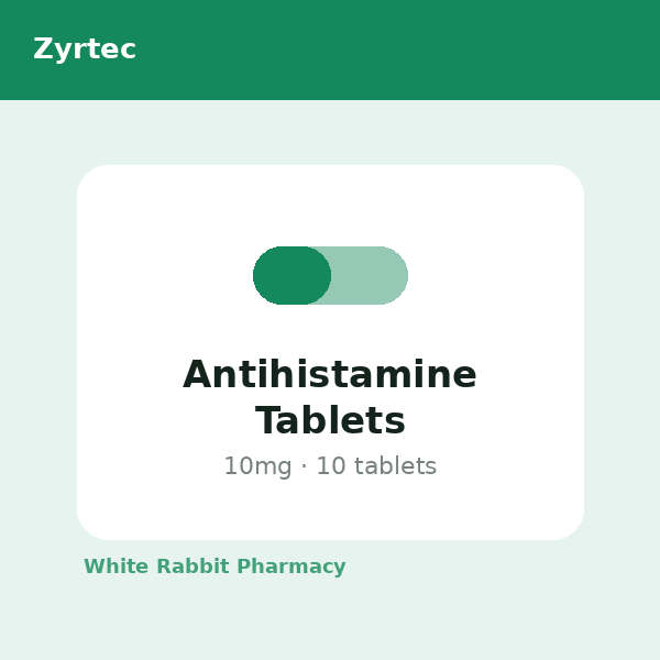 Antihistamine Tablets 10mg (Zyrtec)