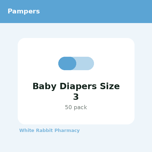 Baby Diapers Size 3 (Pampers)